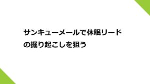 サンキューメールで休眠リードの掘り起こしを狙う